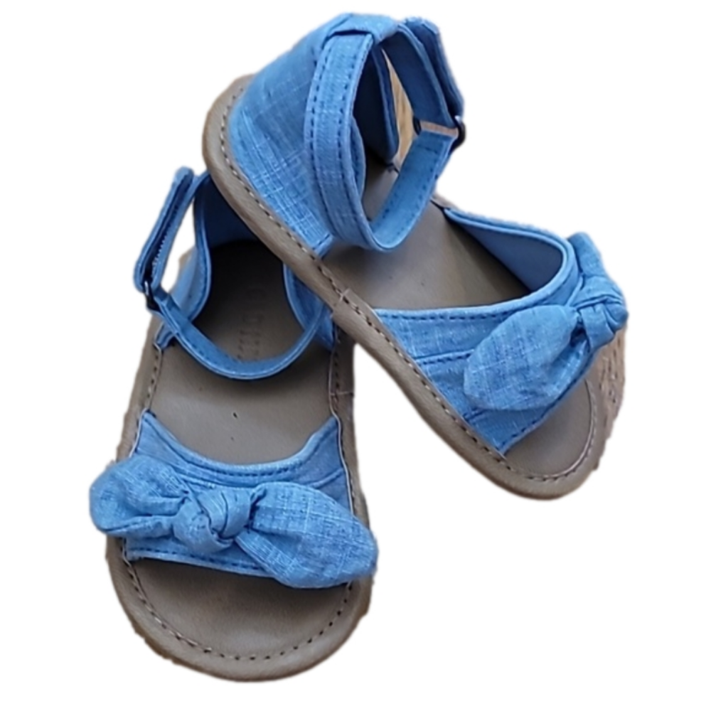 OLD NAVY Chambray Bow Sandals 12-18 Months